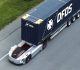 VOLVO TRUCKS BEFORE DRIVER OF SHIPPING CONTAINERS IN SWEDEN