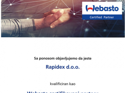 RAPIDEX AS CERTIFIED WEBASTO PARTNER