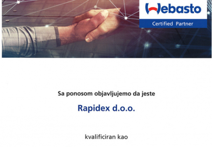 RAPIDEX AS CERTIFIED WEBASTO PARTNER